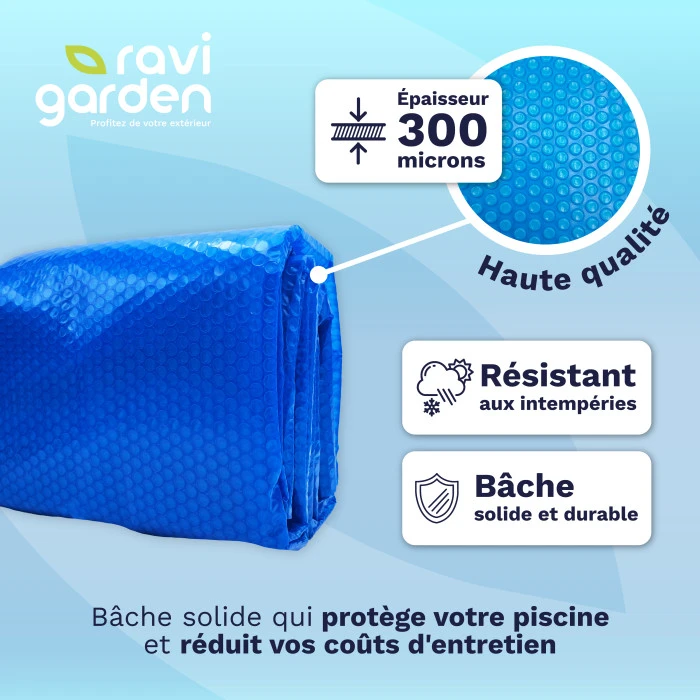 Bâche à Bulles Pour Piscine Rectangulaire 6 X 3 M 300 Microns - Ravigarden 5 Bâche à Bulles Pour Piscine Rectangulaire 6 X 3 M 300 Microns - Ravigarden – Image 3