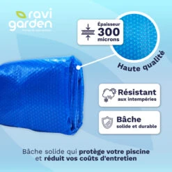 Bâche à Bulles Pour Piscine Rectangulaire 5 X 3 M 300 Microns - Ravigarden 10 Bâche à Bulles Pour Piscine Rectangulaire 5 X 3 M 300 Microns - Ravigarden -Piscine Magasin 032025 bache a bulle top2 v2 4