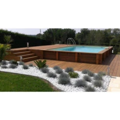 Piscine En Bois Rectangulaire Ubbink Linéa 4,50 X 2,50 X 1,40 M - Liner Gris -Piscine Magasin 2017 09 27 111603 2
