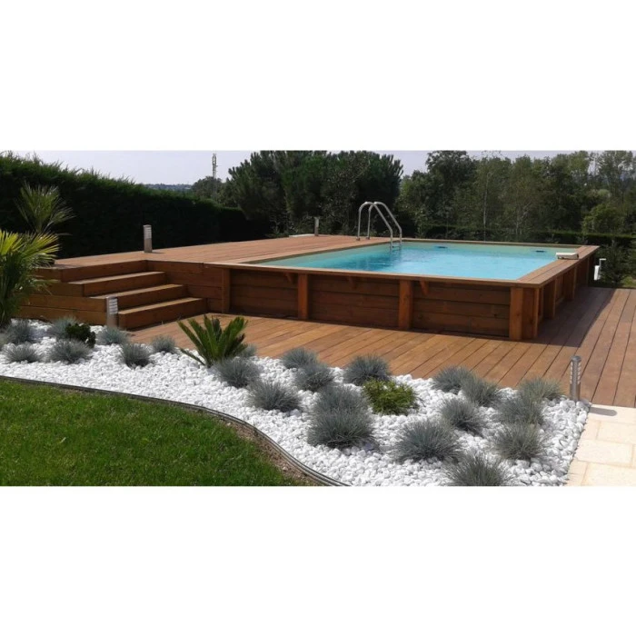 Piscine En Bois Rectangulaire Ubbink Linéa UrbanPool 4,50 X 2,50 X 1,40 M - Liner Bleu 5 Piscine En Bois Rectangulaire Ubbink Linéa UrbanPool 4,50 X 2,50 X 1,40 M - Liner Bleu – Image 3