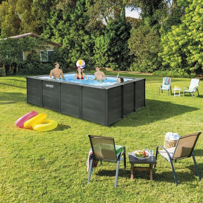 Piscine Tubulaire Rectangulaire Intex Graphite 4 X 3 X 1,24 M 4 Piscine Tubulaire Rectangulaire Intex Graphite 4 X 3 X 1,24 M – Image 2