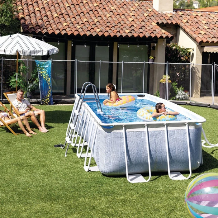 Piscine Tubulaire Rectangulaire Intex Chevron 4 X 2 X 1 M 6 Piscine Tubulaire Rectangulaire Intex Chevron 4 X 2 X 1 M – Image 4