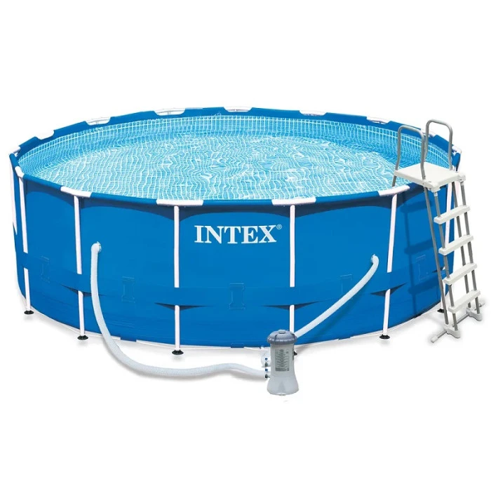 Kit Piscine Tubulaire Ronde Intex Metal Frame 4,57 X 1,22 M