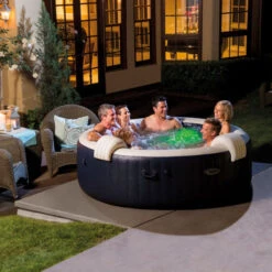 Spa Gonflable Intex PureSpa Blue Navy 4 Places -Piscine Magasin 28430ex spa gonflable intex purespa blue navy 4 places ambiance amis