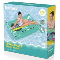 Matelas Gonflable De Piscine Bestway Retro Beats -Piscine Magasin 43649 bouee gonflable bestway retro beats packaging