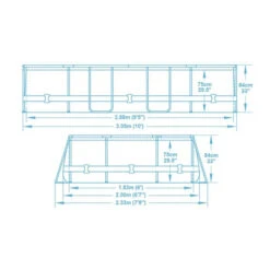 Piscine Tubulaire Ovale Bestway Power Steel 3,05 X 2 X 0,84 M -Piscine Magasin 5614a dimensions