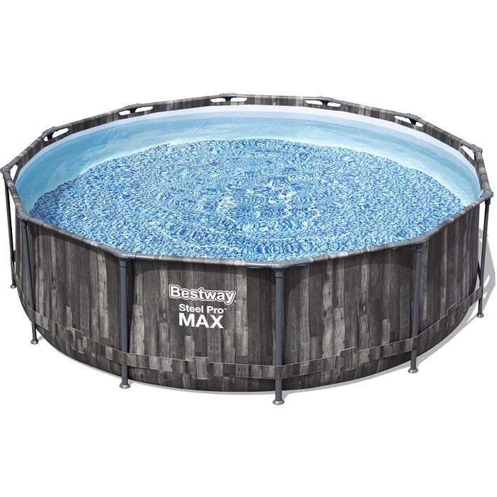Piscine Tubulaire Ronde Bestway Steel Pro Max Imitation Bois 3,66 X 1,00 M