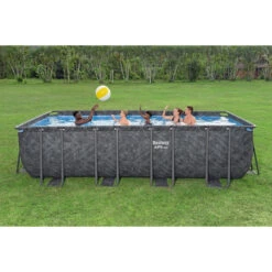 Piscine Tubulaire Rectangulaire Bestway APX 365 5,49 X 2,74 X 1,32 M + Filtration + Accessoires -Piscine Magasin 561ka piscine tubulaire rectangulaire bestway apx 365 549 274 132 ambiance