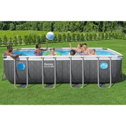 Piscine Tubulaire Rectangulaire Bestway Steel Pro Max Splashview 4,88 X 2,44 X 1,22 M + Filtration + Accessoires -Piscine Magasin 561mb piscine tubulaire rectangulaire bestway steel pro max splashview 488 244 122 ambiance