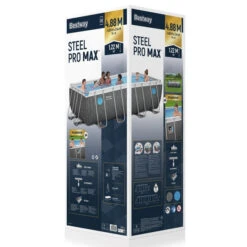 Piscine Tubulaire Rectangulaire Bestway Steel Pro Max Splashview 4,88 X 2,44 X 1,22 M + Filtration + Accessoires -Piscine Magasin 561mb piscine tubulaire rectangulaire bestway steel pro max splashview 488 244 122 packaging