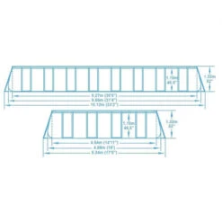 Piscine Tubulaire Rectangulaire Bestway Power Steel™ 9,56 X 4,88 X 1,32 M -Piscine Magasin 56623 dimensions