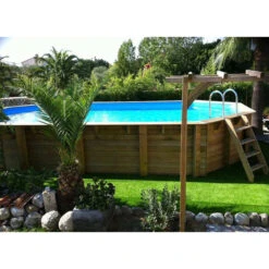 Piscine En Bois Octogonale Ubbink Océa 8,60 X 4,70 X 1,30 M - Liner Bleu 9 Piscine En Bois Octogonale Ubbink Océa 8,60 X 4,70 X 1,30 M - Liner Bleu -Piscine Magasin 7504509 piscine bois octogonale ubbink ocea 470 860 bleu ambiance 2