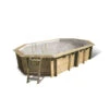 Piscine En Bois Octogonale Ubbink Océa 6,10 X 4,00 X 1,30 M - Liner Gris -Piscine Magasin 7504744 bis