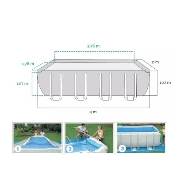 Piscine Tubulaire Rectangulaire Intex Prism Frame Clearview 4 X 2 X 1,22 M 4 Piscine Tubulaire Rectangulaire Intex Prism Frame Clearview 4 X 2 X 1,22 M – Image 2