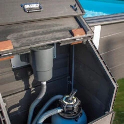 GRE Coffre De Filtration Composite Pour Piscine Gré H 0,96 M -Piscine Magasin coffre de filtration composite h96 cm avec serrure a cle ouvert 2 min