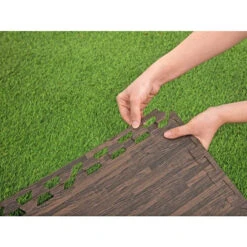 Tapis Effet Bois Pour Spa Et Piscine Bestway 3m² - 12 Dalles -Piscine Magasin lot de 12 dalles de protection de sol en mousse 5080 x 5080 cm effet bois pour piscine et spa bestway 4