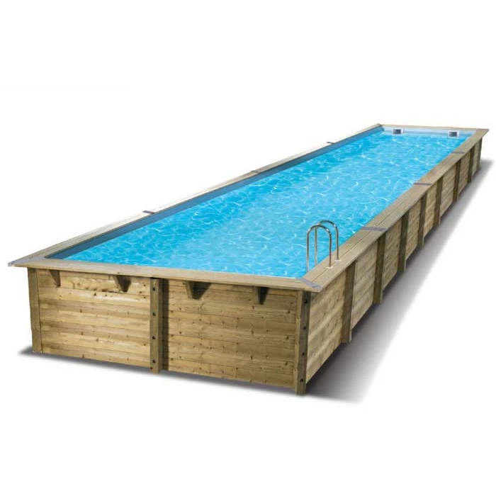 Piscine En Bois Rectangulaire Ubbink Linéa 15,50 X 3,50 X 1,55 M - Liner Bleu 3 Piscine En Bois Rectangulaire Ubbink Linéa 15,50 X 3,50 X 1,55 M - Liner Bleu