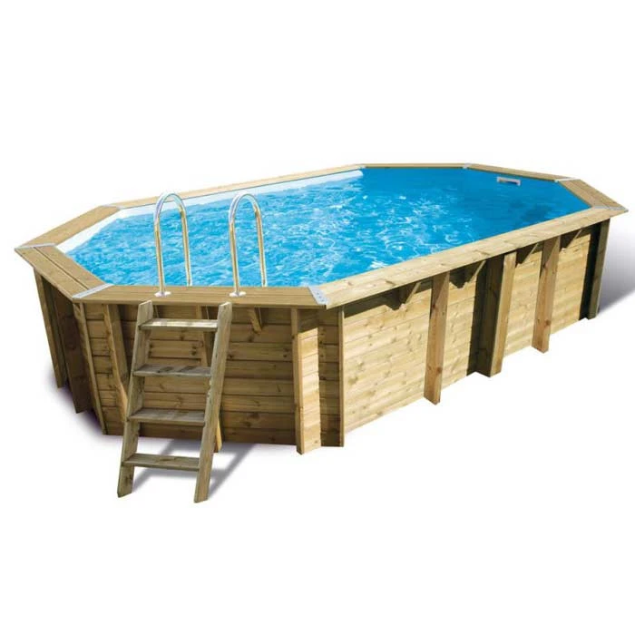 Piscine En Bois Octogonale Ubbink Océa 5,50 X 3,55 X 1,20 M - Liner Bleu 3 Piscine En Bois Octogonale Ubbink Océa 5,50 X 3,55 X 1,20 M - Liner Bleu
