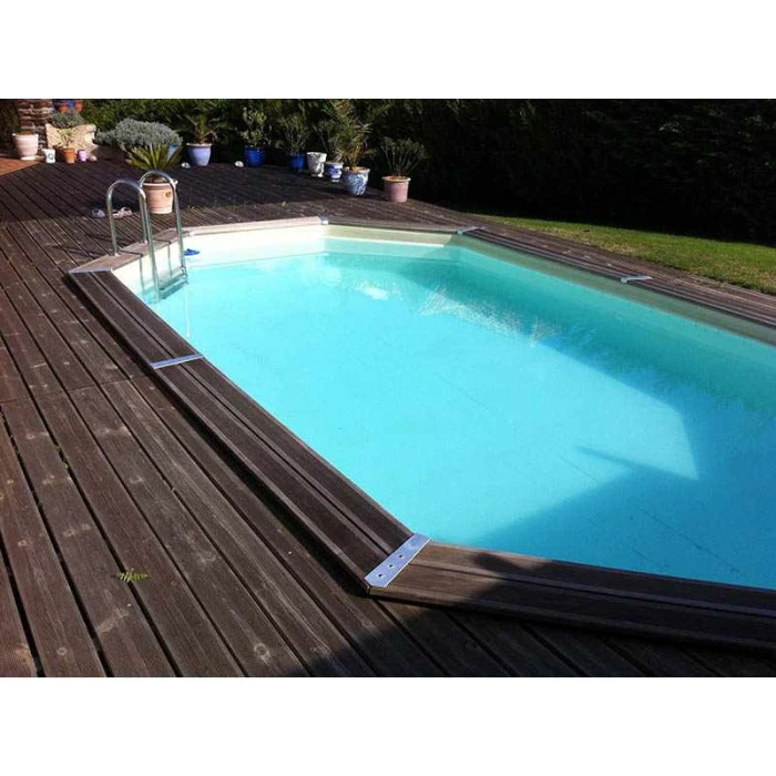 Piscine En Bois Octogonale Ubbink Océa 5,50 X 3,55 X 1,20 M - Liner Bleu 4 Piscine En Bois Octogonale Ubbink Océa 5,50 X 3,55 X 1,20 M - Liner Bleu – Image 2