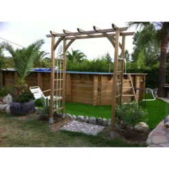 Ubbink Piscine En Bois Octogonale 8,60 X 4,70 X 1,30 M - Liner Gris -Piscine Magasin piscine bois octogonale ubbink ocea 470 860