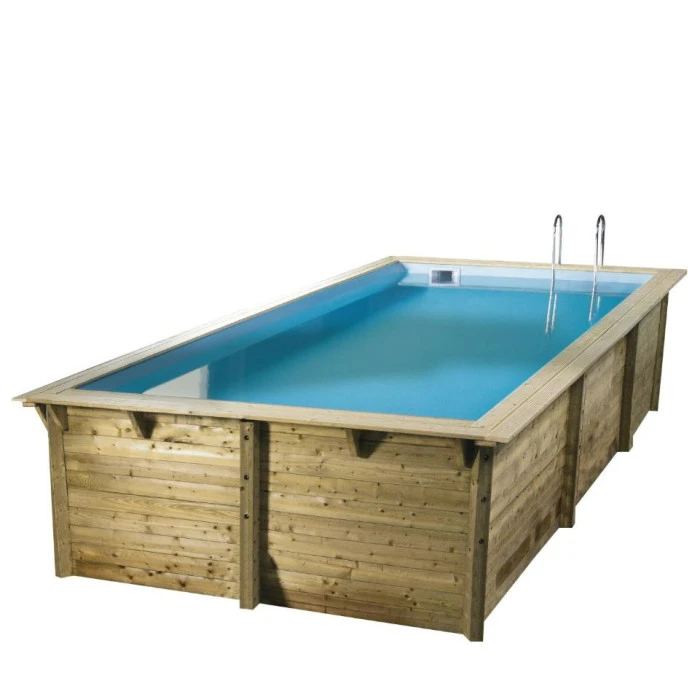 Piscine En Bois Rectangulaire Ubbink Azura 5,05 X 3,50 X 1,26 M - Liner Bleu 3 Piscine En Bois Rectangulaire Ubbink Azura 5,05 X 3,50 X 1,26 M - Liner Bleu