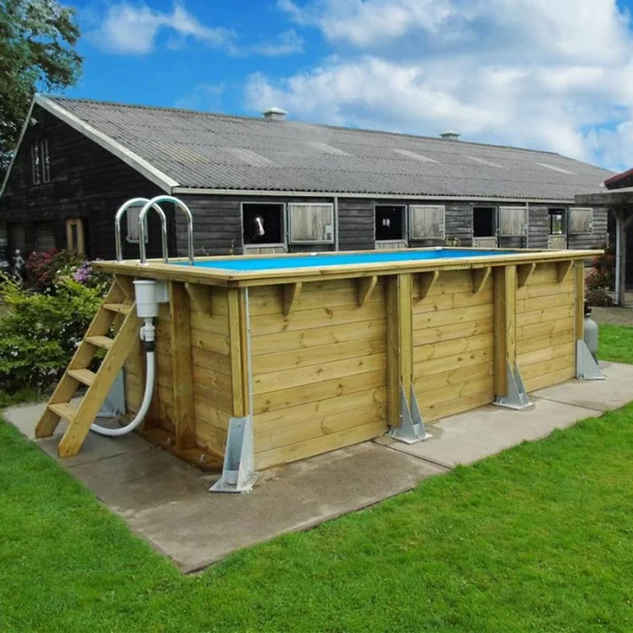 Piscine En Bois Rectangulaire Ubbink Linéa UrbanPool 4,50 X 2,50 X 1,40 M - Liner Bleu 7 Piscine En Bois Rectangulaire Ubbink Linéa UrbanPool 4,50 X 2,50 X 1,40 M - Liner Bleu – Image 5