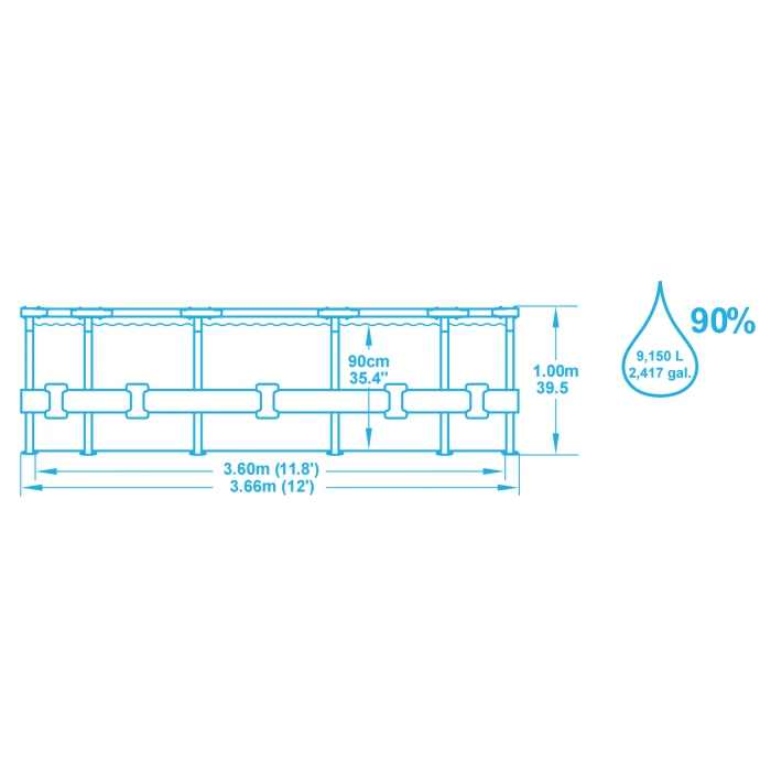 Piscine Tubulaire Ronde Bestway Steel Pro Max 3,66 X 1,00 M 7 Piscine Tubulaire Ronde Bestway Steel Pro Max 3,66 X 1,00 M – Image 6