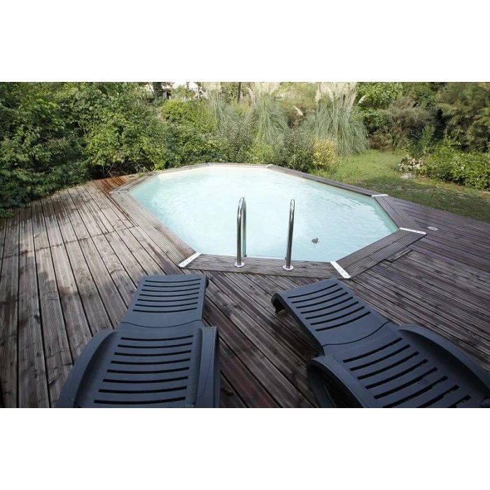 Piscine En Bois Octogonale Ubbink Azura 4,90 X 3,55 X 1,30 M - Liner Beige 5 Piscine En Bois Octogonale Ubbink Azura 4,90 X 3,55 X 1,30 M - Liner Beige – Image 3
