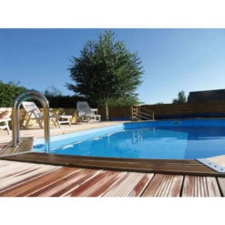 Piscine En Bois Octogonale Ubbink Azura 6,10 X 4 X 1,20 M - Liner Bleu -Piscine Magasin piscine ubbink azura 610 400 120 bleu 2