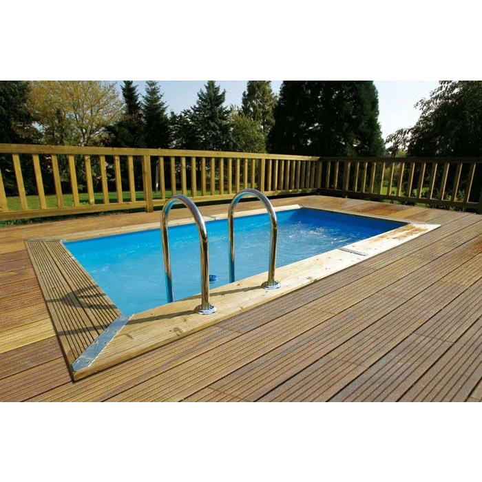 Piscine En Bois Rectangulaire Ubbink Linéa UrbanPool 4,50 X 2,50 X 1,40 M - Liner Bleu 3 Piscine En Bois Rectangulaire Ubbink Linéa UrbanPool 4,50 X 2,50 X 1,40 M - Liner Bleu
